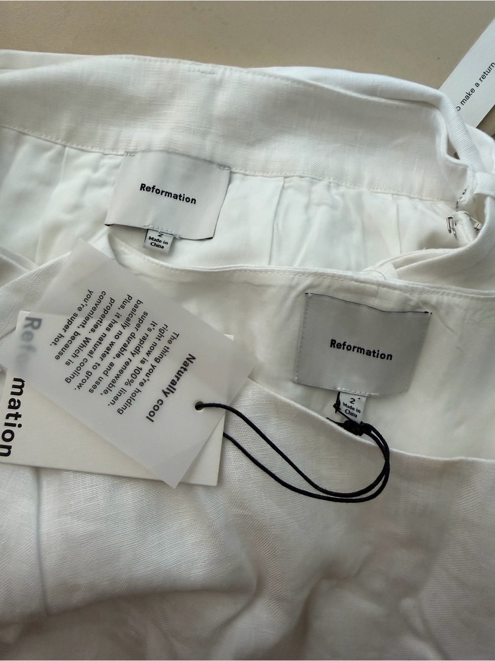 Reformation White Linen Belted Skirt Set - Picture 6 of 7
